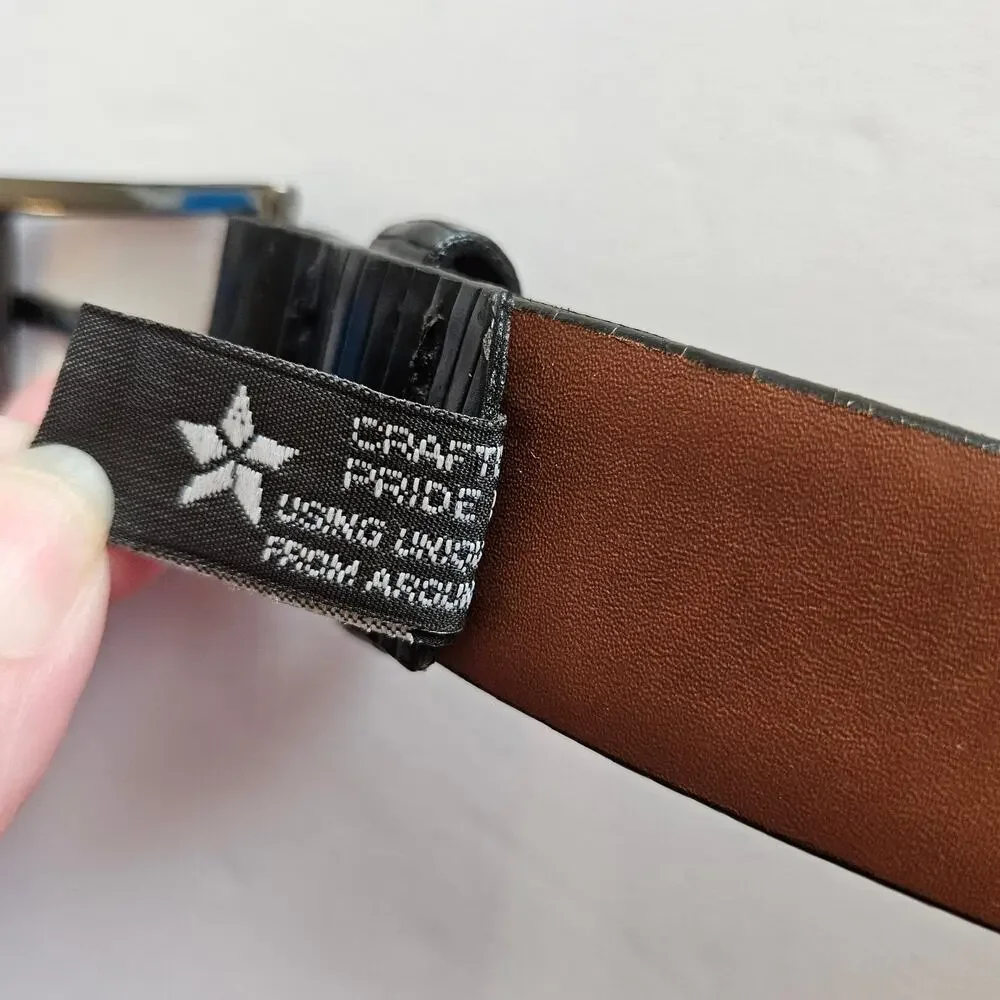 Brighton Black‎ Leather Belt Women's Size 34 Neutral Casual Everyday